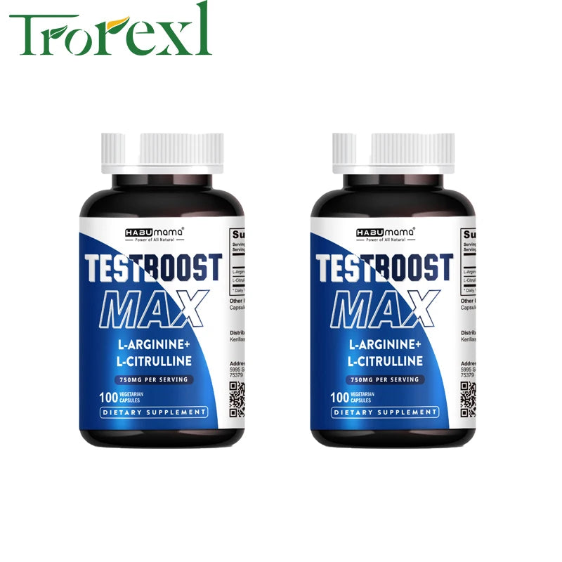 100 Tablets-L-Arginine & L-Citrulline Complex-Male Enhancing Supplements- Boosts Performance,Recovery Support,Bedroom Confidence